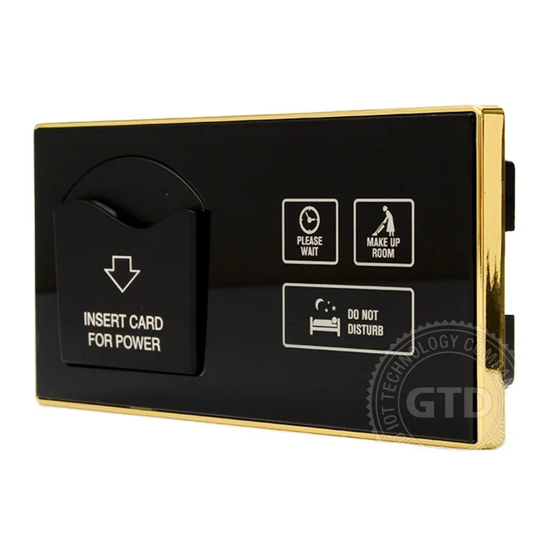 Gold Frame Time Delay RF Card Switch With DND Touch Control Panel Wall Switch
