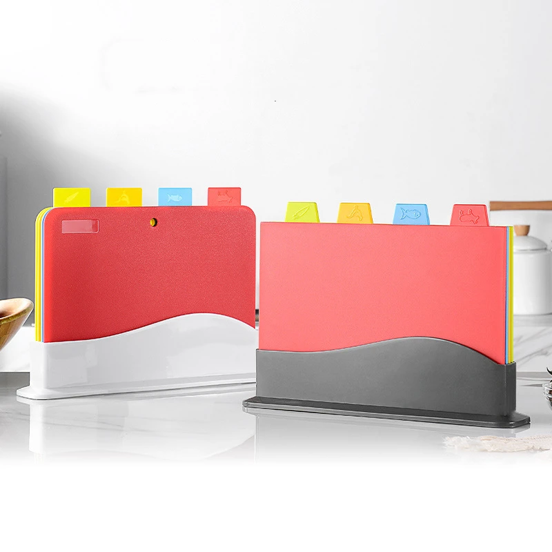 Boards index. Set of 3pc chopping boards with storage stand.