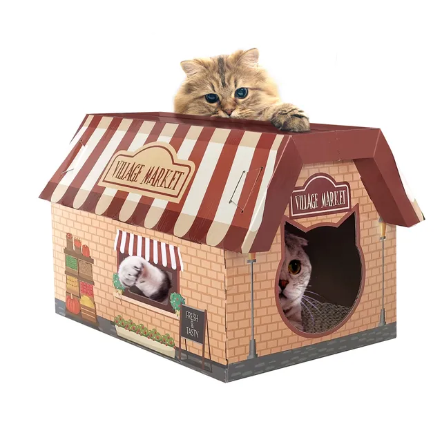 corrugated birth portable decorative new design cat house toy