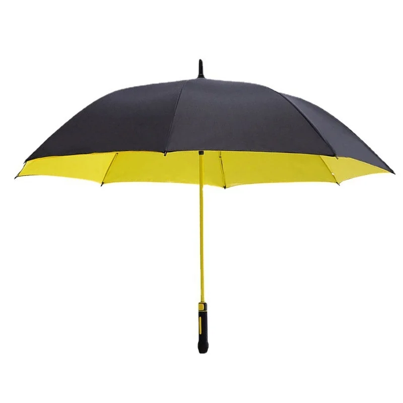 Customized Logo Printed All-Fiber Large Golf Straight-Handled Long-Handle Fully Automatic UPF 50+ UV Protection Umbrella
