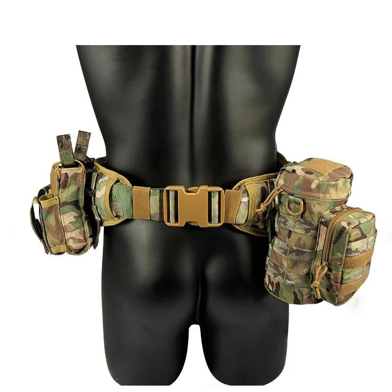 Outdoor Camouflage Multi-functional Tactical Waist Wrap Combination Belt Accessories Bag Fanny Pack Tactic Waist Belt