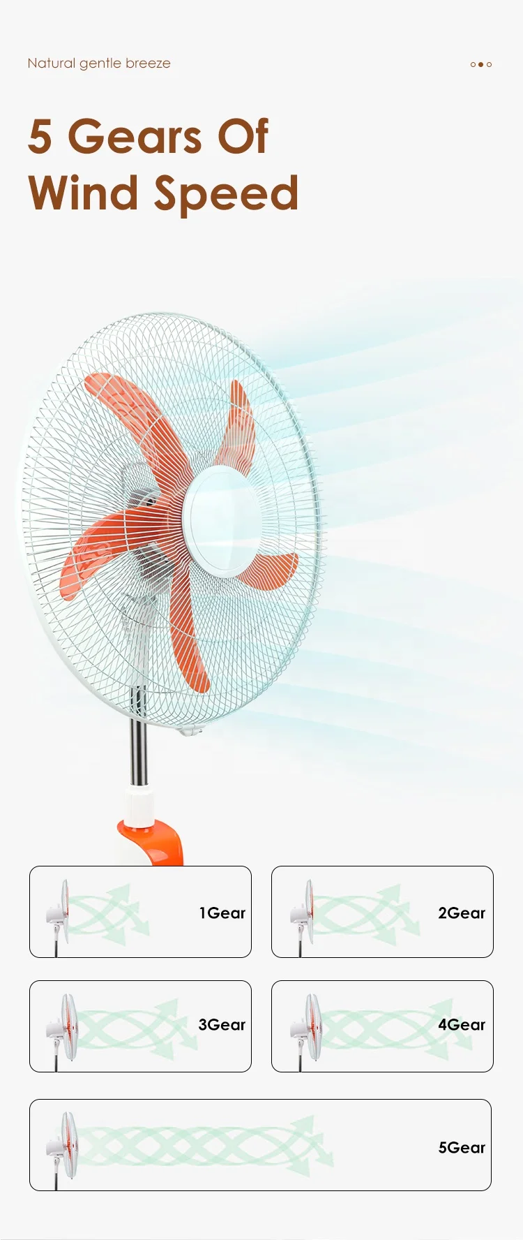 Remote Control Standing Fan, 16inch, Solar - detail 10