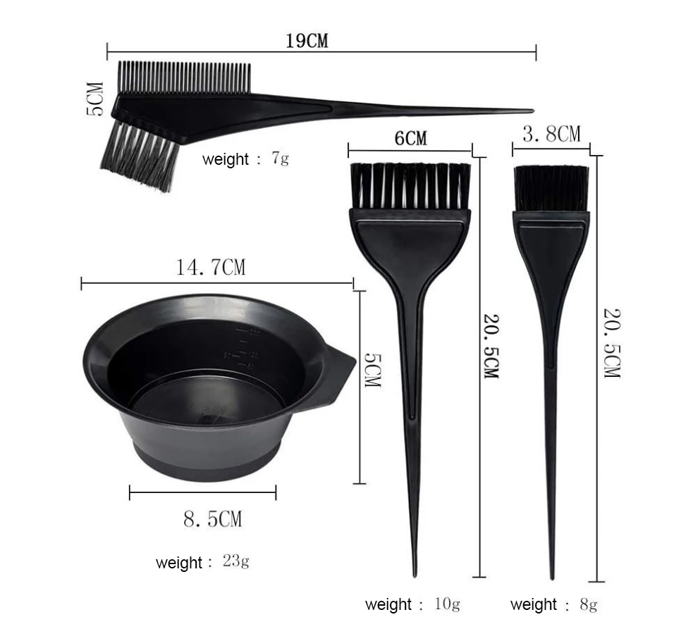 Hair Color Dye Tool Set Kit 4 PCS Brush Bowl Comb Professional Salon Tint