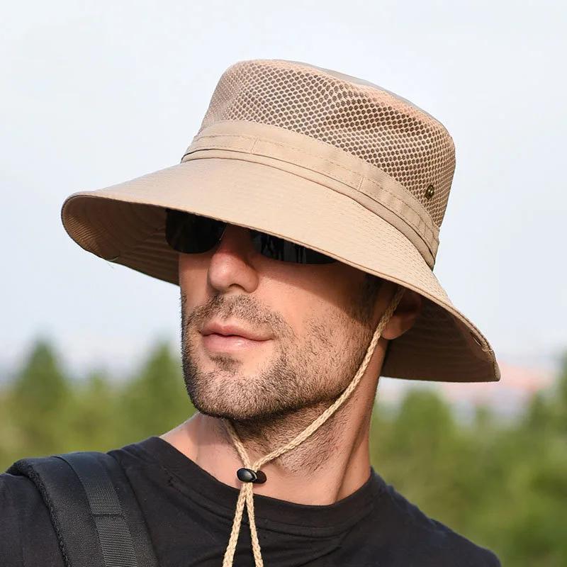 Unisex Genuine Leather Bucket Hats Men Women Casual Fishing Caps