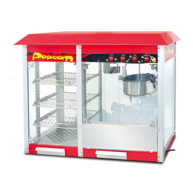 Commercial 8Oz Electric Popcorn Machine With Warmer