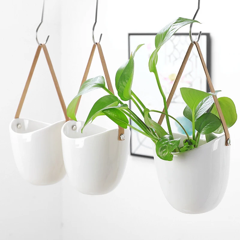 New Products 2021 Hanging Baskets Planter Indoor Outdoor White Geometric Ceramic Wall Hanging Planter Pots For Home Garden Decor Buy Wall Hanging Basket Hanging Baskets Planter Hanging Flower Basket Flower Hanging