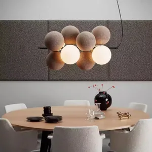 JACKSUN Nordic Style Chandelier Multicolor Flocking Ball Bubble Quiet Wind Wine for Living Room Bedroom Dining Hall Middle Size