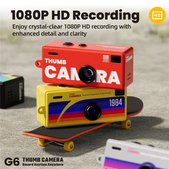 Kids Camera G6 Vintage Thumb Camera 1080P HD Mini Digital Wearable Keychain Camera for Vlog Travel Outfit Shooting detail image