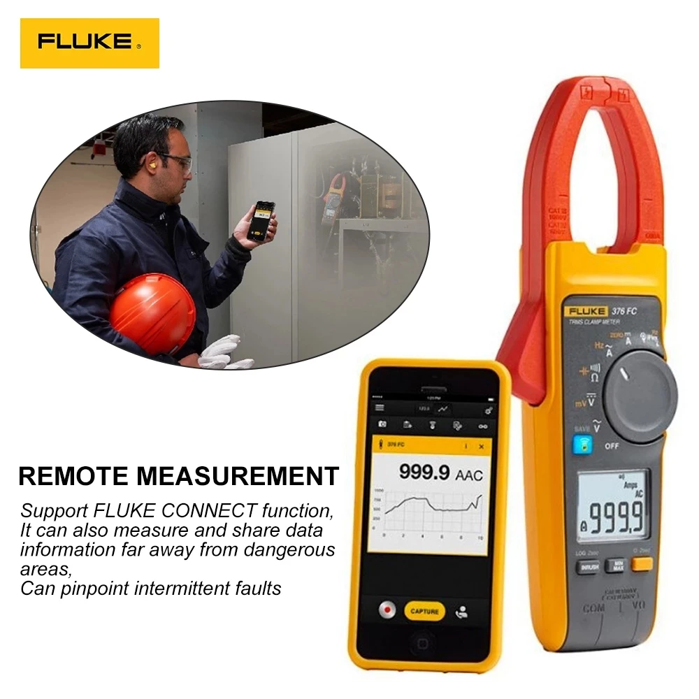 Fluke 376 Fc 1000a Ac/dc Truerms Clamp Meter With Insulated Hand Tool