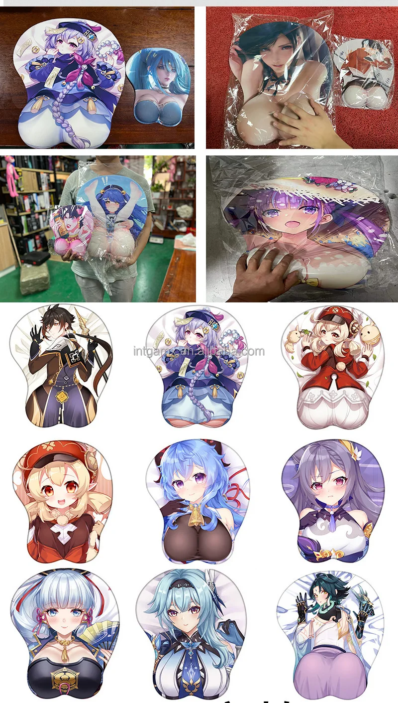 Custom HD High Quality Cartoon Comics Animation 3d Printed Sexy Girl Breast Mouse Pad Factory Wholesale