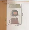 Almacenamiento de bolsos beige, 2 niveles - Organizador colgante 3D.