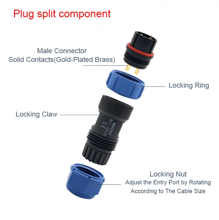 Soldering Cable Connector IP68 Wk11 Docking Plug and Socket Threaded Bayonet Connector SP Waterproof Connector