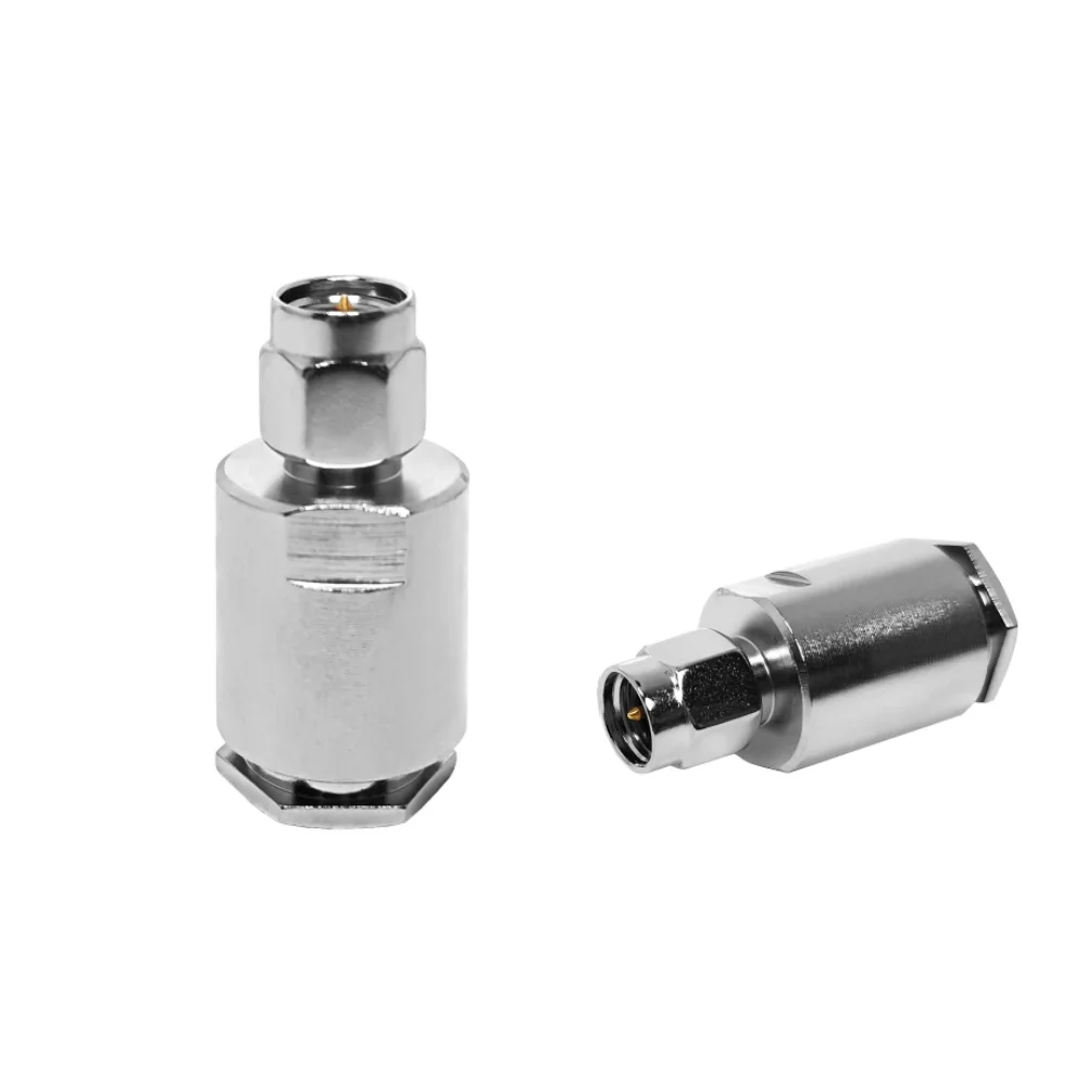 SMA Type Male Plug Straight Clamp 50ohm for LMR240 H155 H155 RG8X RF Coax Coaxial Cable