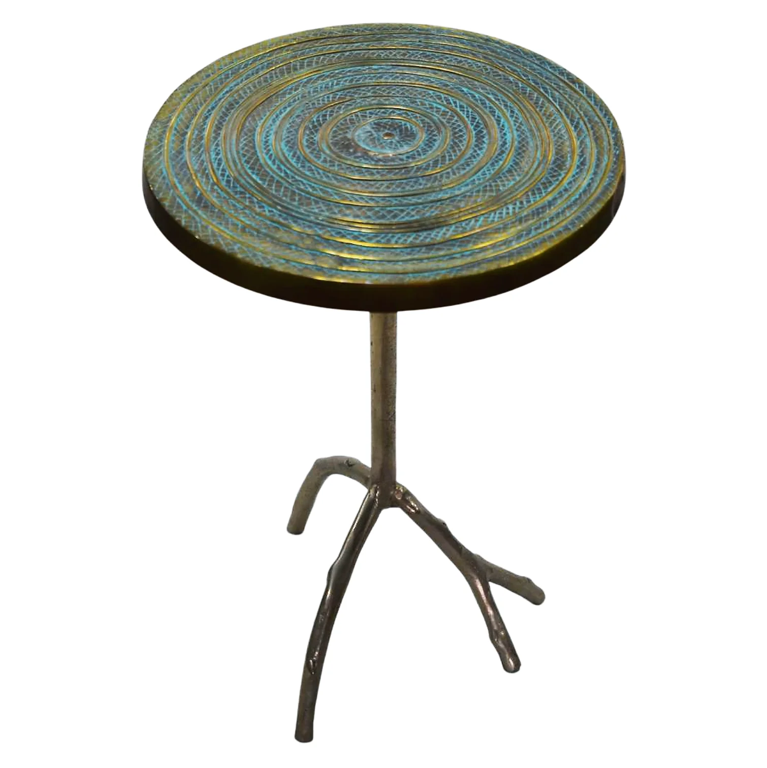 Living Room Antique Finishing Brass Cast Aluminum Metal Side Table Set