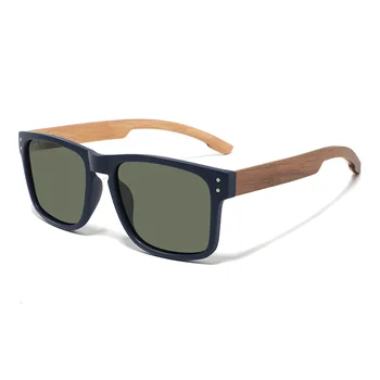 2024 New Arrival Customized Handmade Square Sun Glasses Mens Wooden Sunglasses Polarized