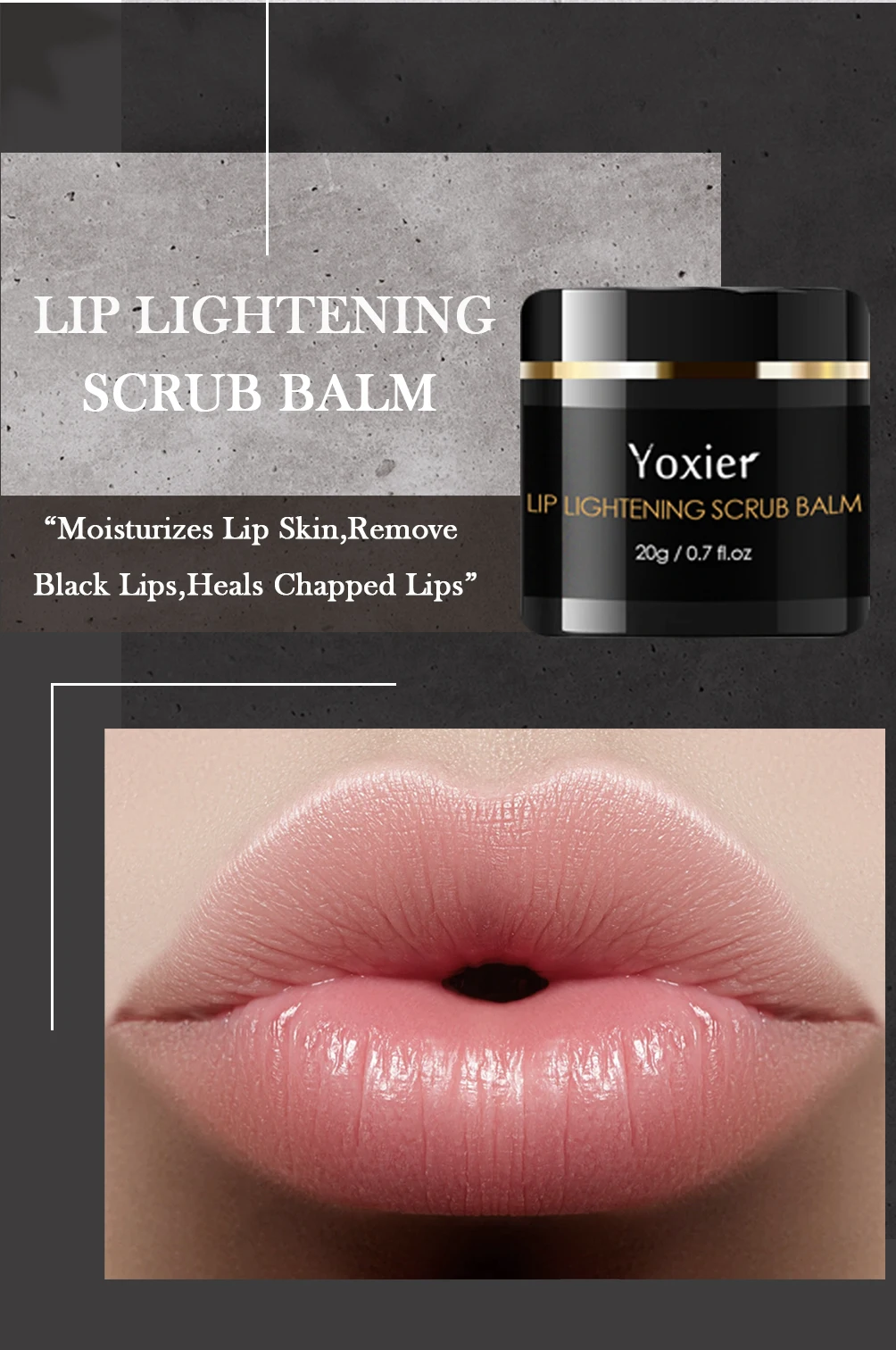 Lip Lightening Scrub Balm Remove Dull Lips Moisturizing Antiaging Anticracking Hyaluronic Acid