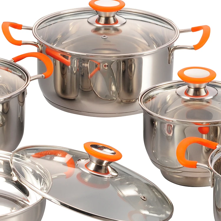 Customize Kitchen Non Stick Cookware Set Large Soup Pots Stainless Steel Chef Cookware Sets factory