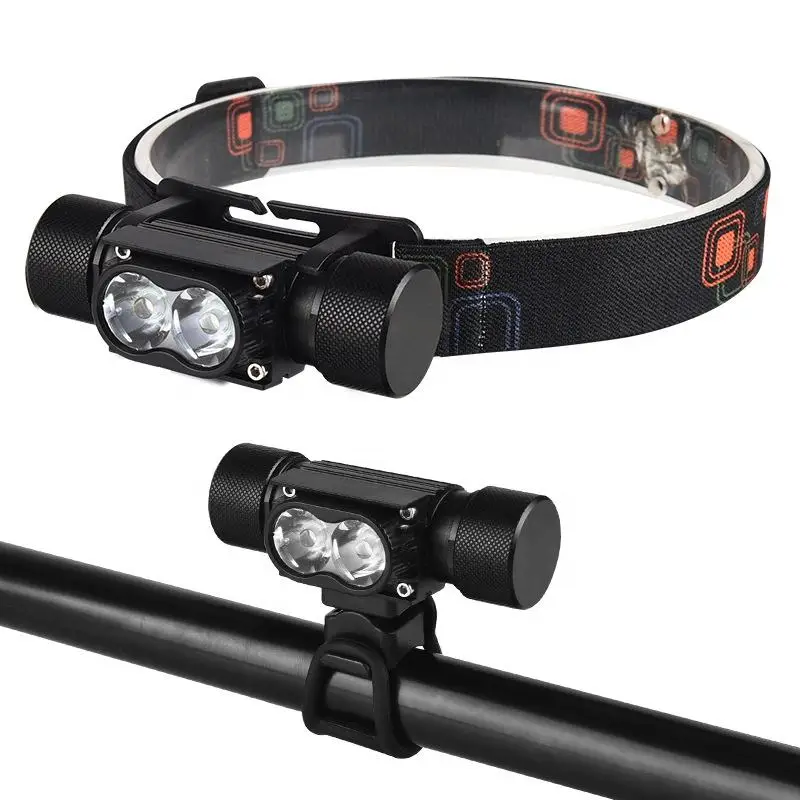 Outdoor USB rechargeable Dual 20W T6 Led High Power Multi Purpose 2 In 1 USB Bicycle Front Light Headlamp manufacture