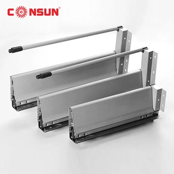 Slim Double Wall Drawer Kitchen Cabinets Drawer Box Door Sliding Channel