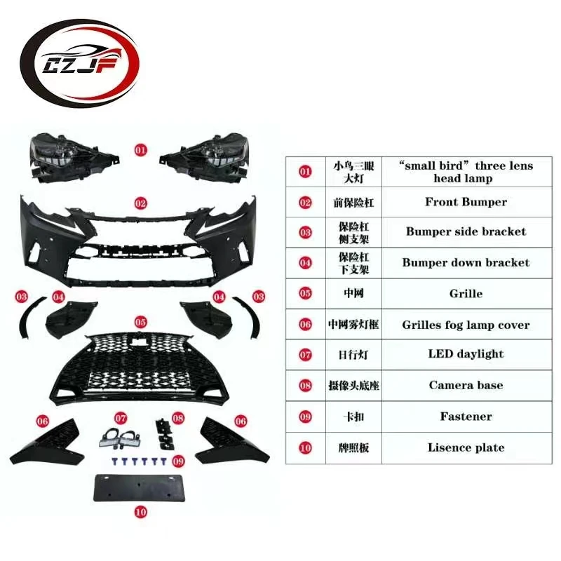 CZJF Body Kit for Lexus IS250 ISF 2013 2014 2015 2016 Upgrade 2021 Bodykit With Front Bumper Grille Led Daylight Fog Lamp Cover