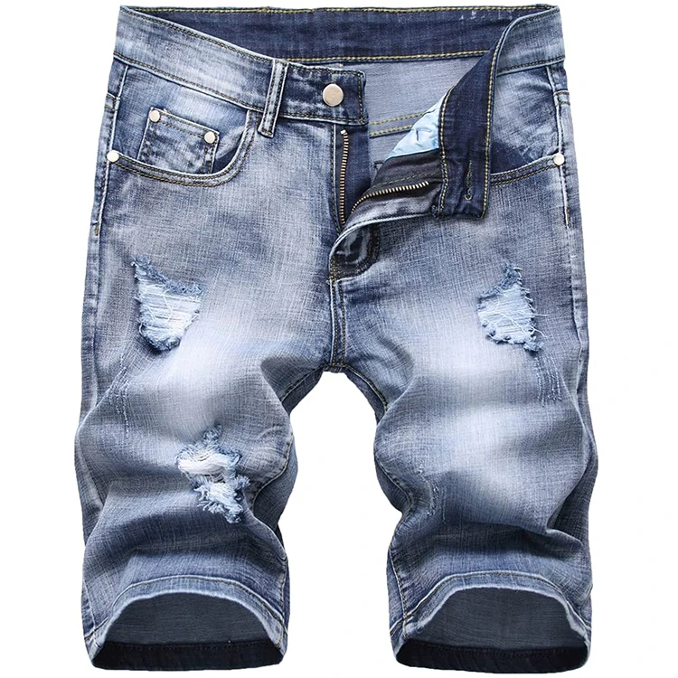 Factory Direct Sale Men's Classic Ripped Pants Jeans Custom Plus Size Comfortable High Quality Men's Denim Shorts gallery 2