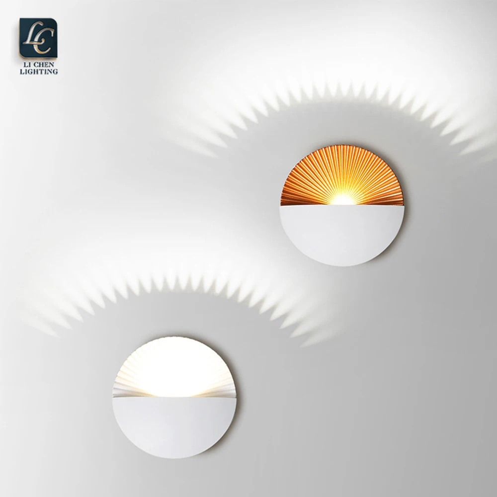 BD24 Indoor Round Decorative Modern Wall Mounted for Home Hotel Bedside Wall Sconces Led White and Gold Wall Lighting