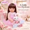 Brown Hair Pink Tulle Bunny