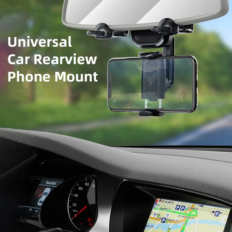 Yt9069 Universal Car Rear View Mirror Mobile Phone Holder Mount Abs 360 ...