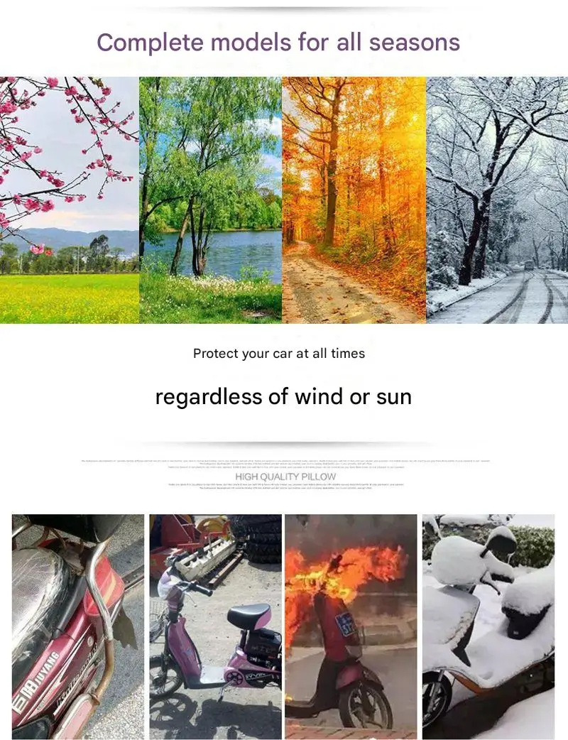 All Season Black Rain Waterproof Outdoor Sunshade Motorcycle Covers with Aluminum Foil & Cotton Wool Material Modern Style