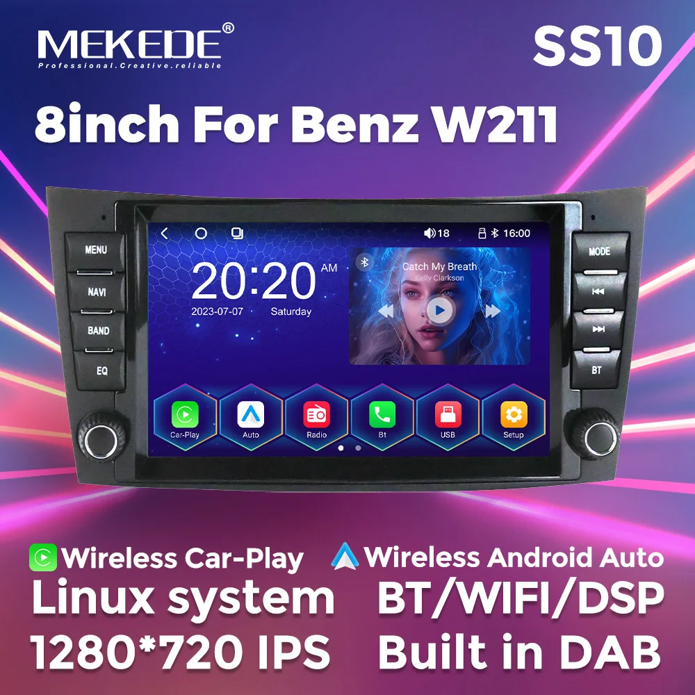 MEKEDE SS10 Linux System IPS Touch Screen Car Stereo for 8 Inch Benz W211 Support Rear Camera DAB