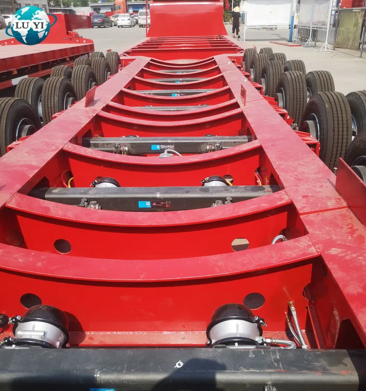LUYI Brand Customized Hydraulic Multiple Axles Lowbed Semi Trailer  Module Lowboy