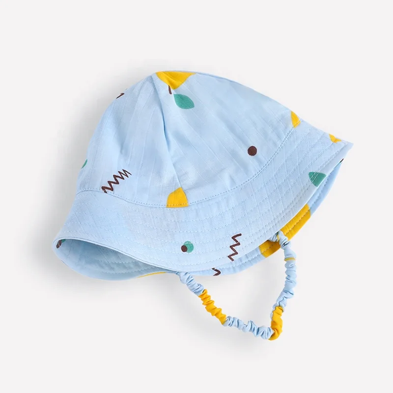 Custom Cotton Jersey Material Pattern Print Baby Bucket Hat With Chin Strap  - Buy Baby Hat,Baby Bucket Hat,Print Baby Bucket Hat Product on