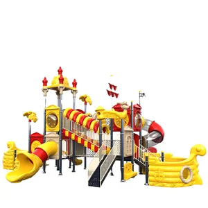 Pirate Ship Series Outdoor Steel Playground Slide for Kids Children's Garden School Residential Area Tunnel Slide Safety