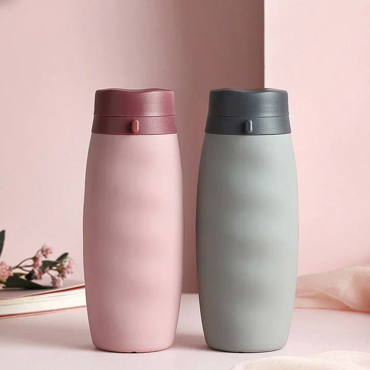 Beeman Eco Reusable Foldable Collapsible Water Bottle Silicone Handle Holder Travel Sport Water Bottle