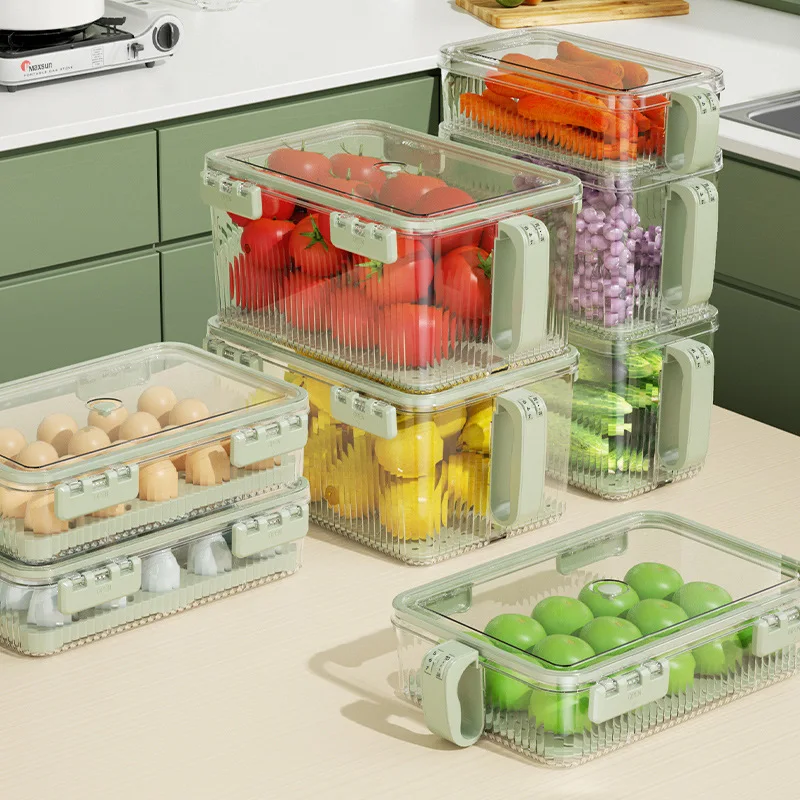 Caja de almacenamiento para pan tostado, refrigerador para verduras al vapor, cubo para harina, caja sellada para granos vegetales