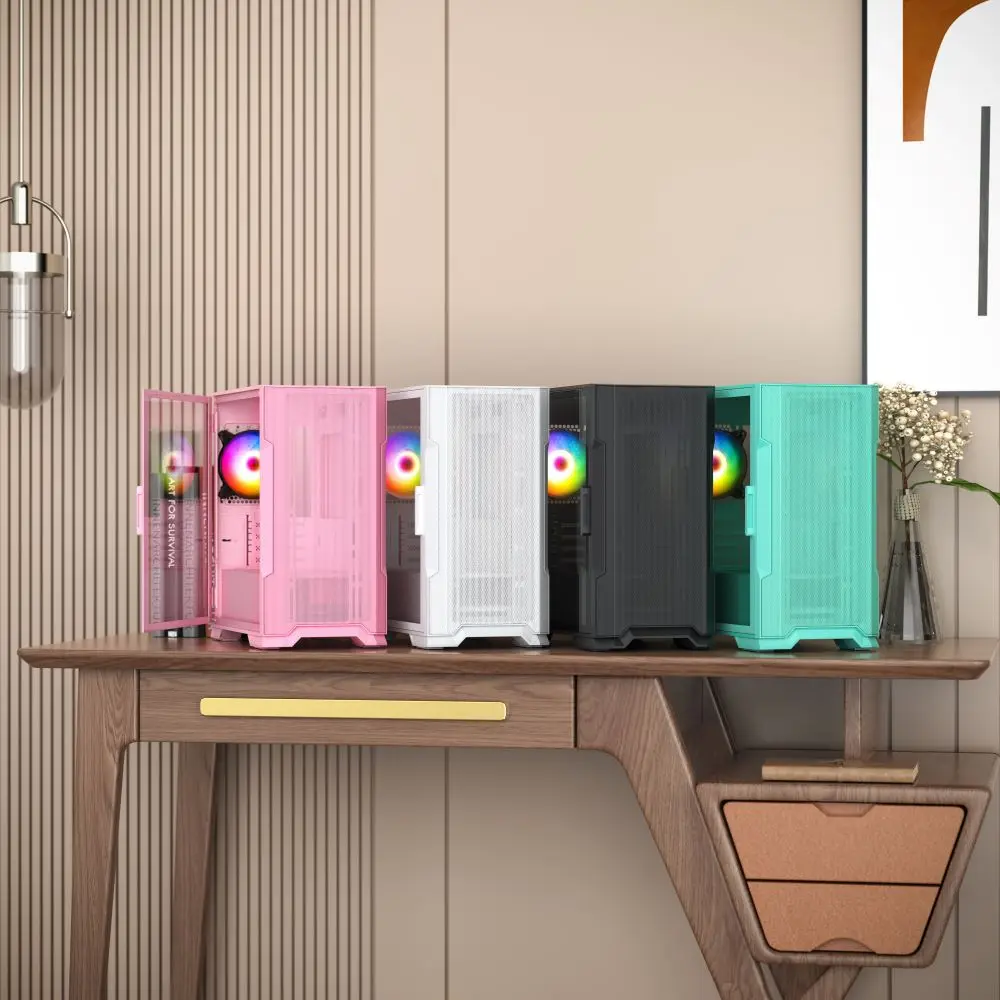 2023 Tecnomall New Design Black Acrylic High Airflow Mid Tower Atx 240