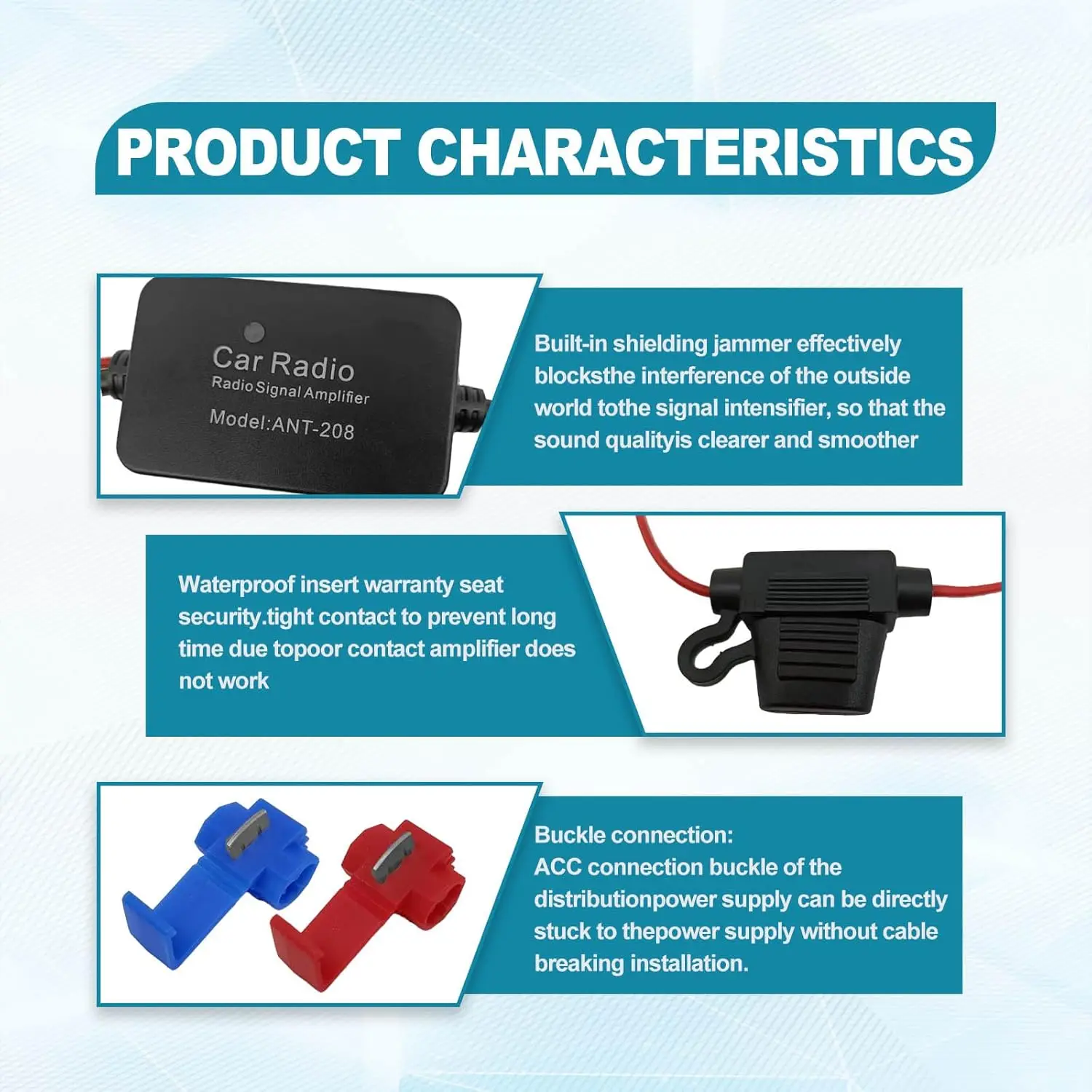 Kontec Car Radio FM DAB+ Digital Signal Amplifier with Antenna Bracket Installation