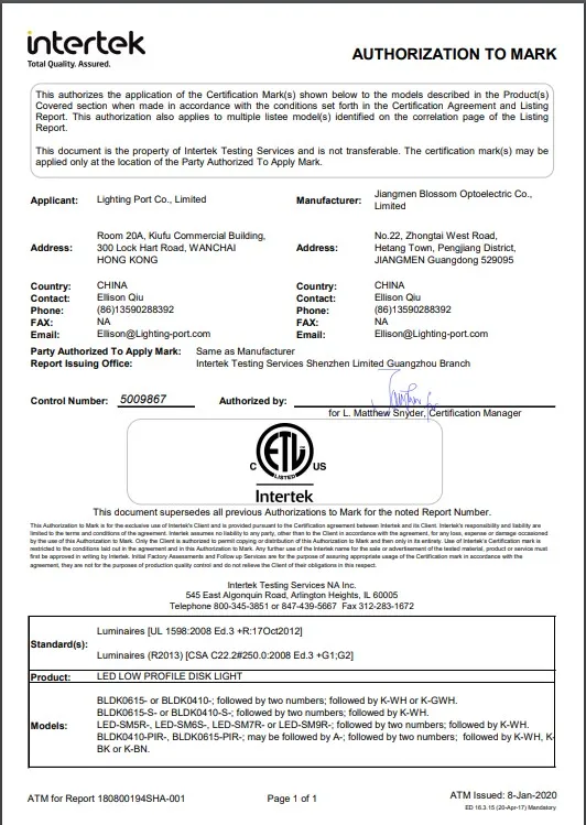 Лаборатории тестирования электроприборов США (ETL) 7-дюймовый 15 Вт 980lm низкопрофильный потолочный светильник для скрытого монтажа круглый светодиодный тонкий поверхностного лампы приборной на борту влажное расположение