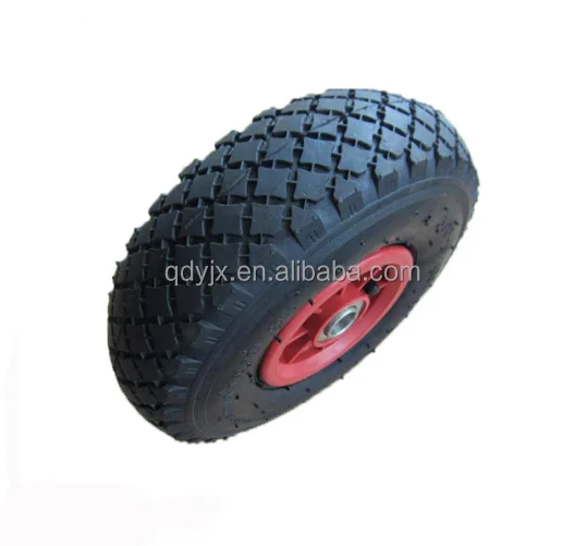 Wheelbarrow Garden Seat Cart Rubber Inflatable Wheel 4.10/3.00 -4, Plastic Spokes