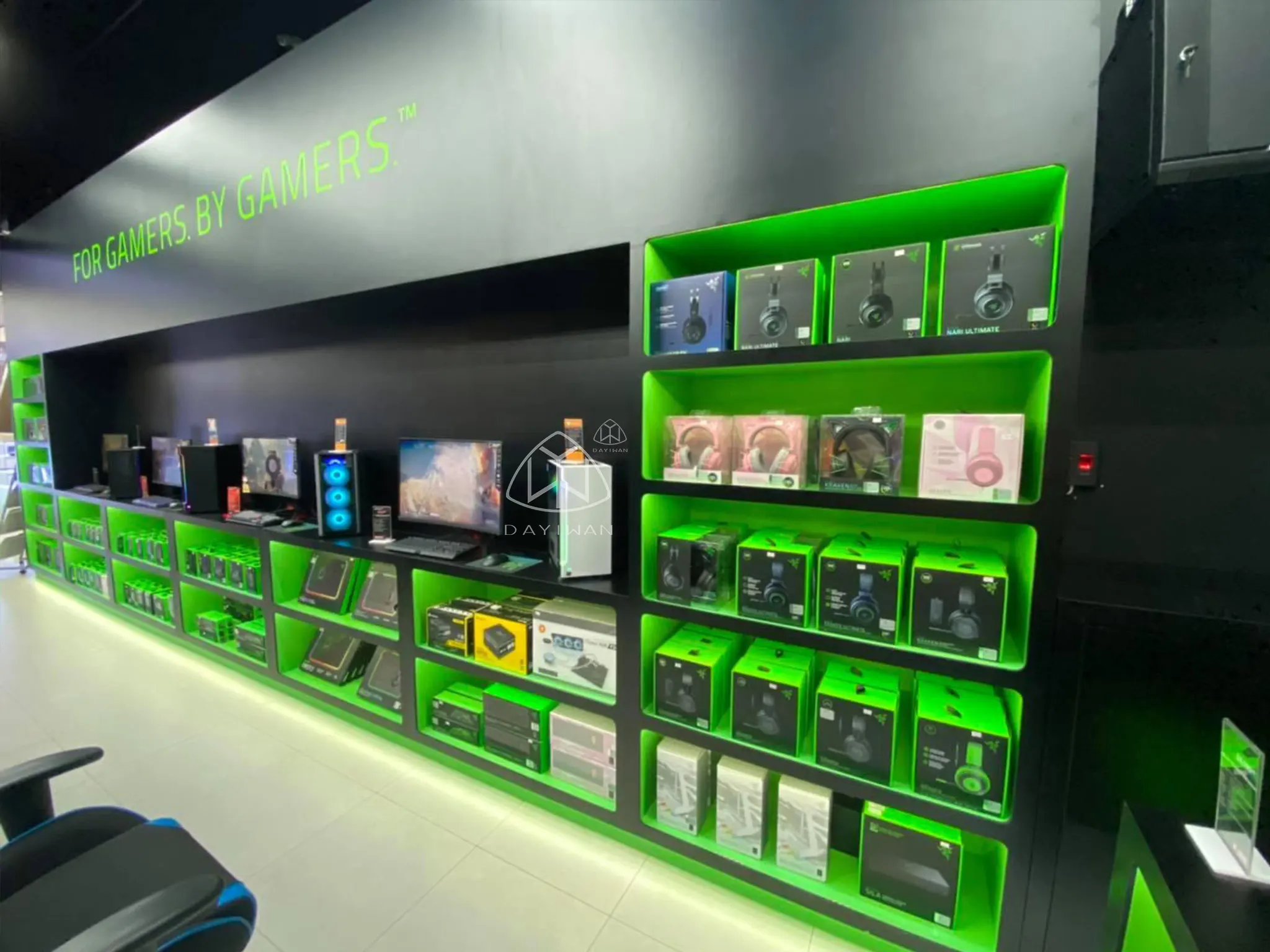 Modern Shop Counter Design For Computer Store Wood Computer Shelves