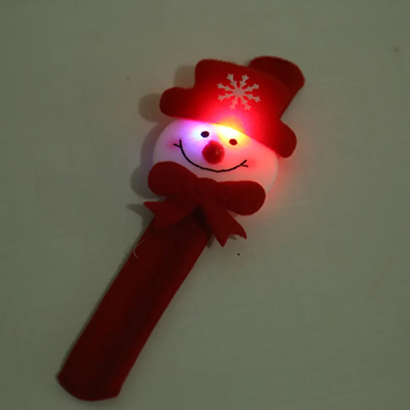 LED Christmas Patting Circle Bracelet Decoration for Xmas Children Gift Santa Claus Snowman Deer New Year Party Toy Decor