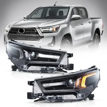 YBJ Car Accessories Styling for HILUX REVO ROCCO 2021-2024 HILUX DRL Turn Signal High Beam Angel Eye REFIT LED HEADLIGHT