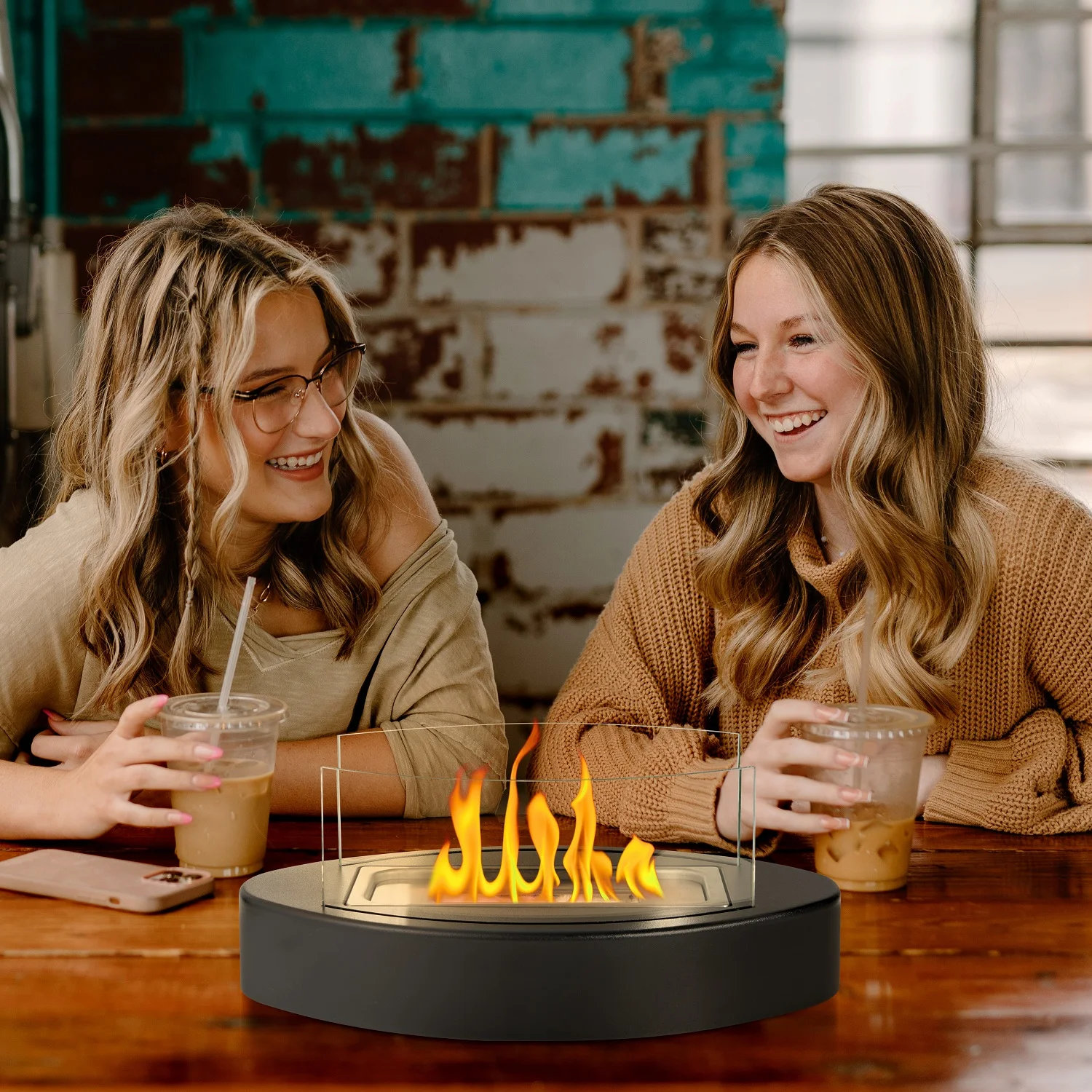 Unique Portable Fire Pit Smokeless Table Fireplace Desktop Bioethanol