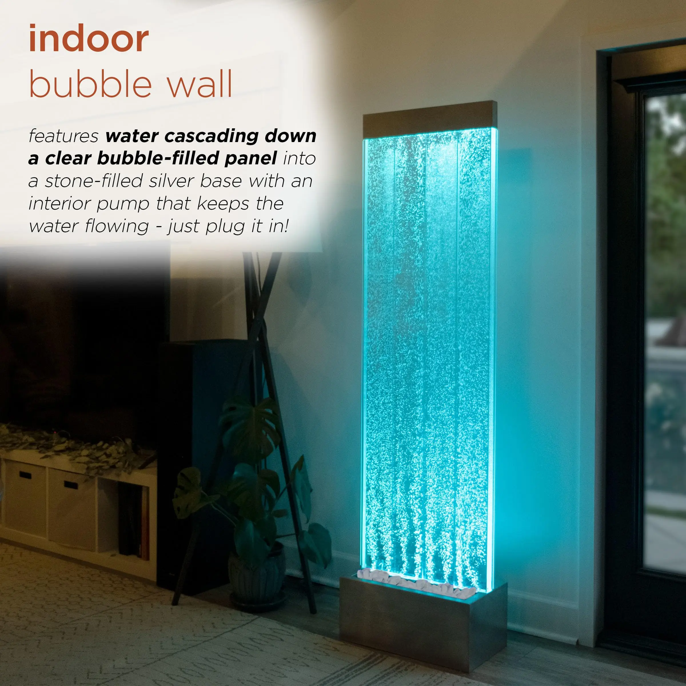 Room Divider Partition Bubble Wall Water Panel Led Light Dancing Water Fountain