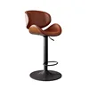 Brown-pu leather black legs