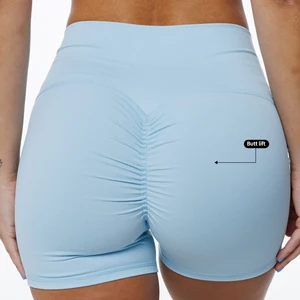Custom High Waist Yoga Shorts for Women Color-Blocked Spandex/Nylon Fitness Workout Shorts with Butt Lifting Design Logo Print