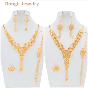 Dongli Jewelry Middle Eastern Style Jewelry Set,Ramadan Hot Sale,Exquisite Brass Craft Necklace, Bracelet, Earrings & Ring