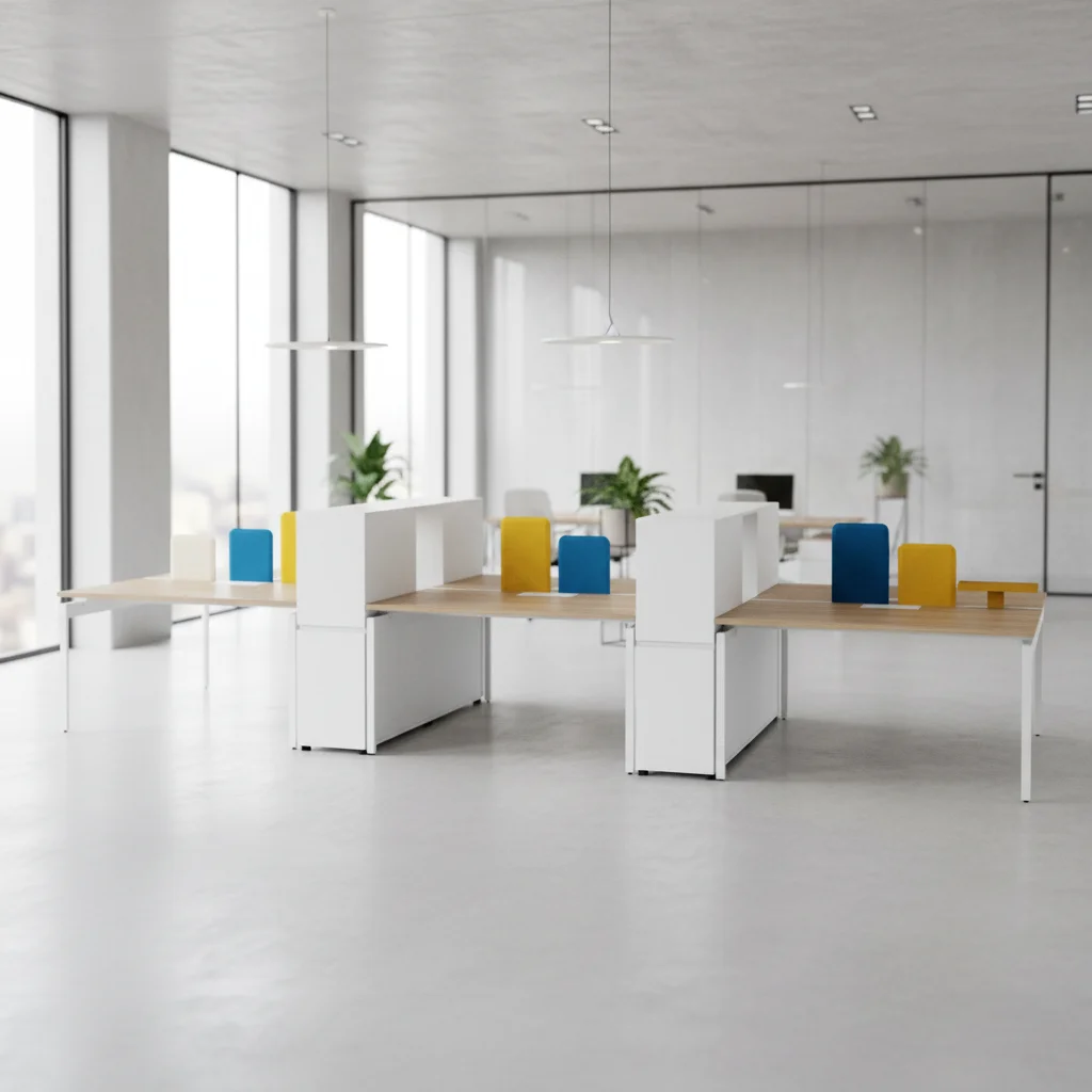 Large Office Workstation Steel Frame Storage Cabinet Professional Design Modern Business Setup Office Desk Workstations 6