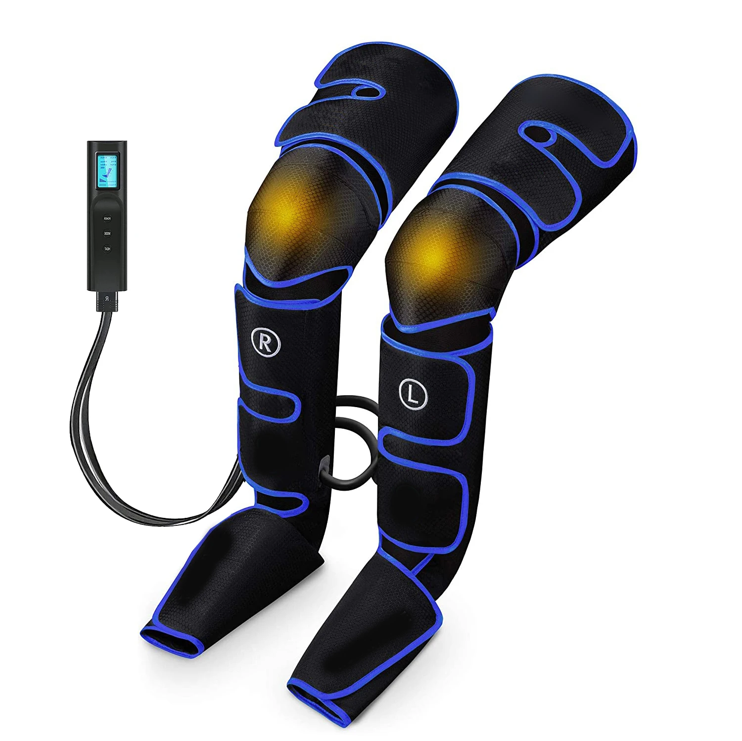 Electric 360 Degrees Air Compression Ring Leg Relaxer Massager Heat Function Massage Belt for Leg Calf Muscles Waist Foot