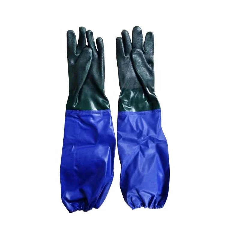 Oil Resistant Work Gloves Building Safety Elbow Long Sleeve Rubber Gloves 